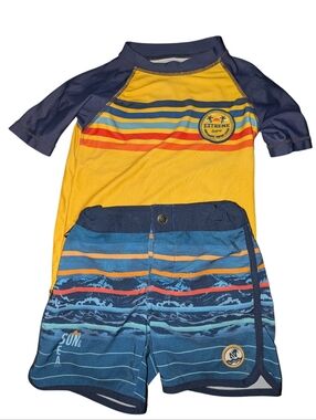 Nano Sun & Sea Yellow and Navy Kids Swim Set